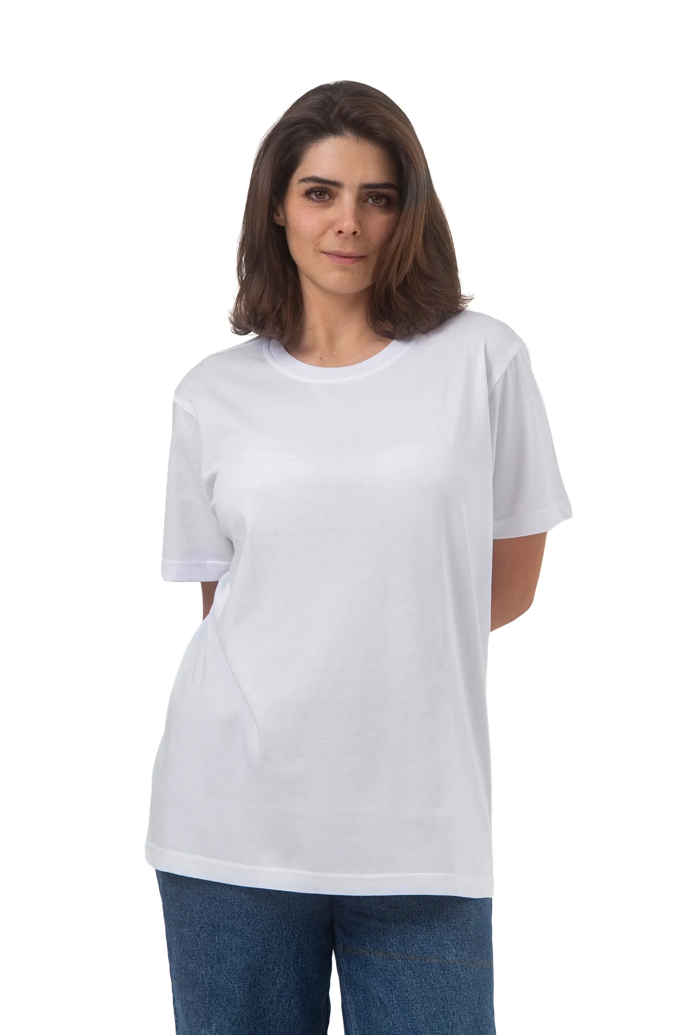 Playera blanca de silueta regular, vista frontal