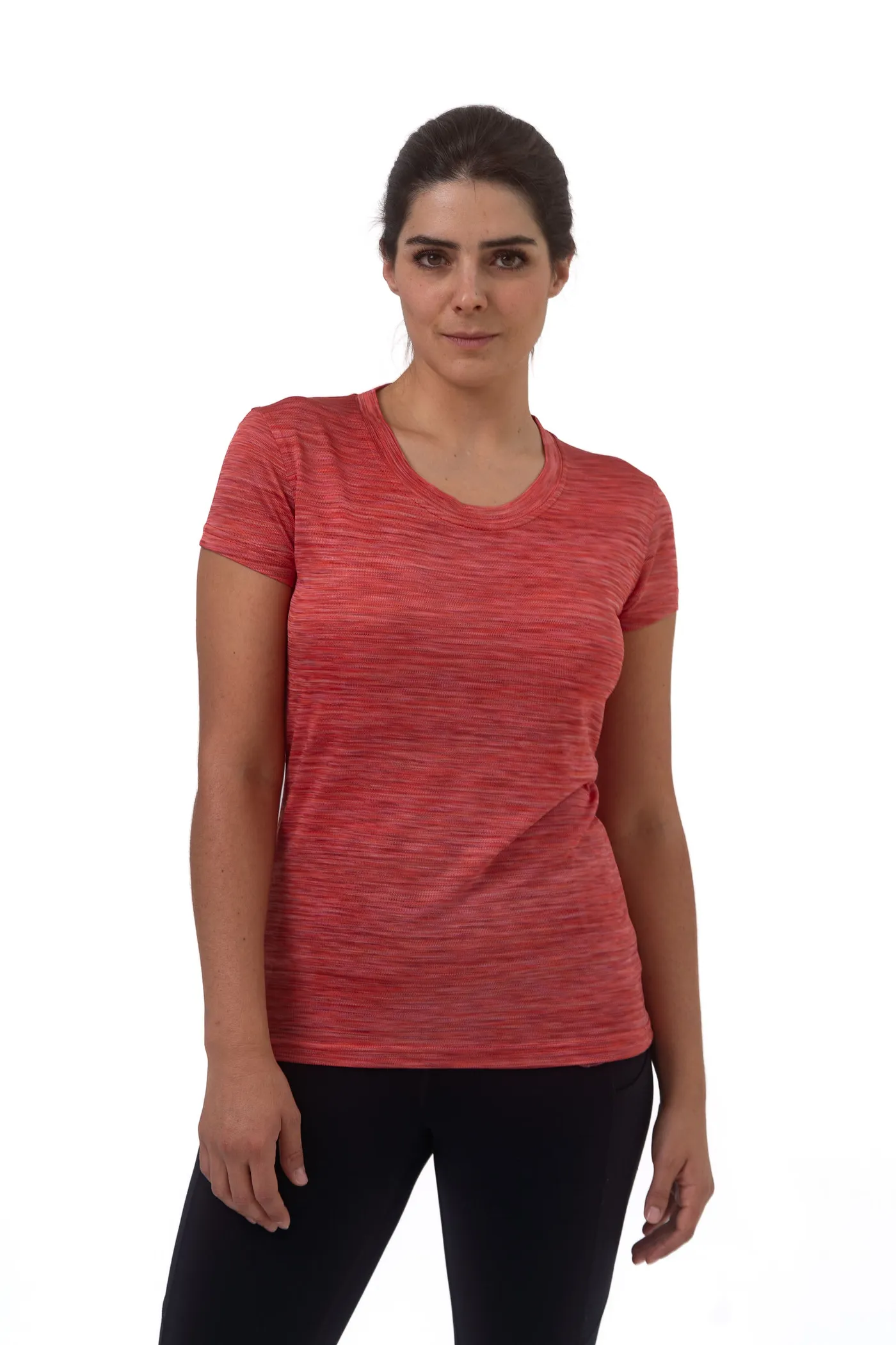 Playera Feathflow en colorway Space Dye rojo, vista frontal